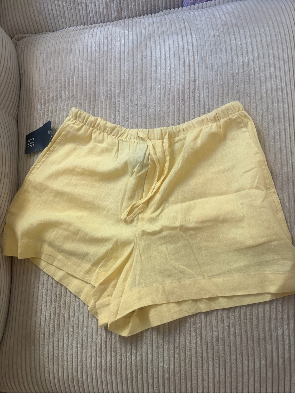 Light Yellow gap Women's Drawstring Linen Shorts
